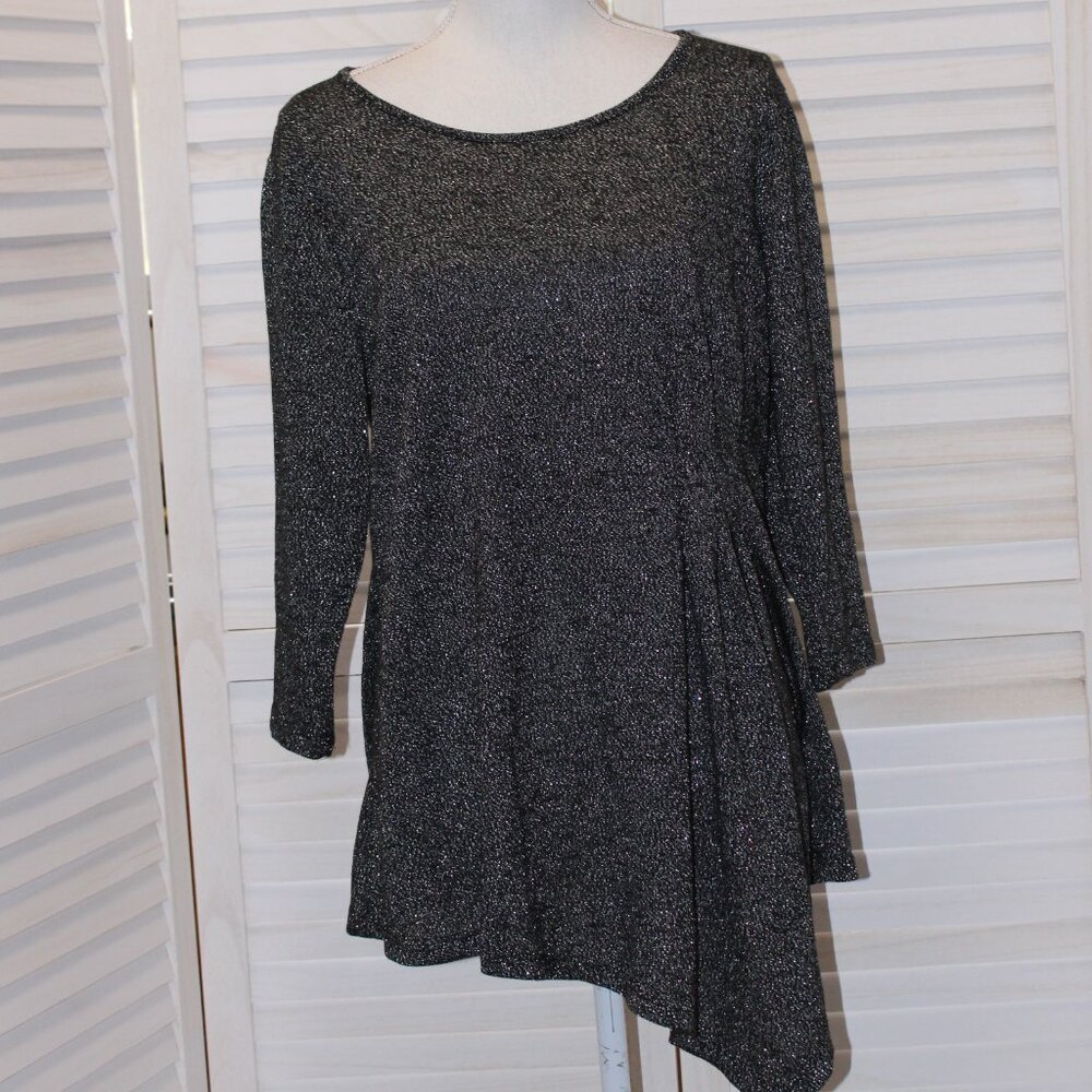 Lane Bryant Knit Top Black with Silver 14/16 NWT - Picture 3 of 5